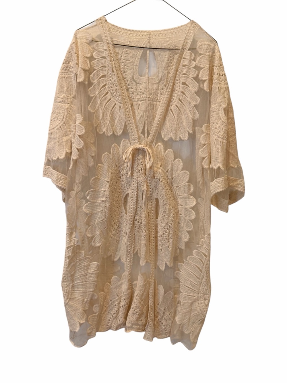 Cream Crochet Lace Kimono